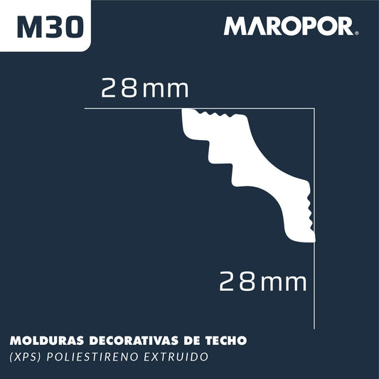 Cornisa M30 28X28mm