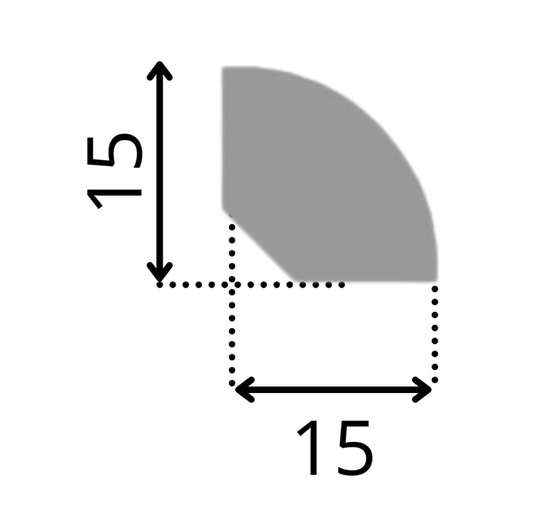 Junquillo 1/4 Rodón CR1 Prepintado 15X15X2440mm