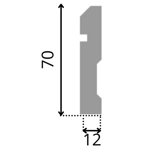 Guardapolvo Mdf Prepintado GP21 Chaflán Cantería 12X70X2440mm