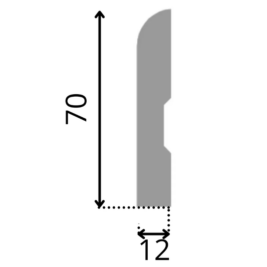 Guardapolvo Mdf Prepintado GP22 Rodón 12X70X2440mm