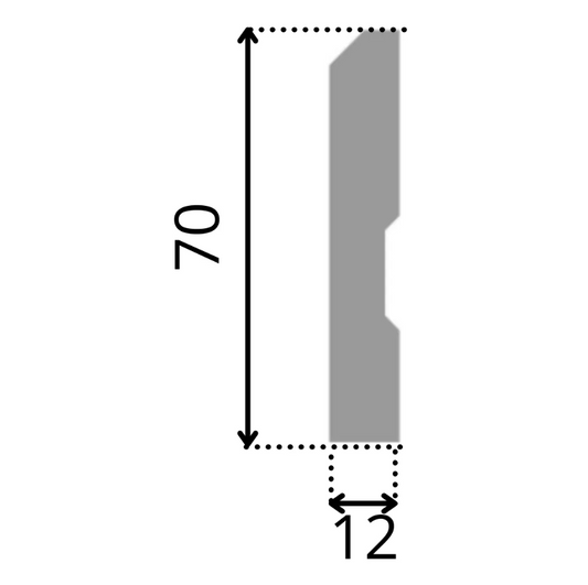 Guardapolvo Mdf Prepintado GP16 Chaflán 12X70X2440mm