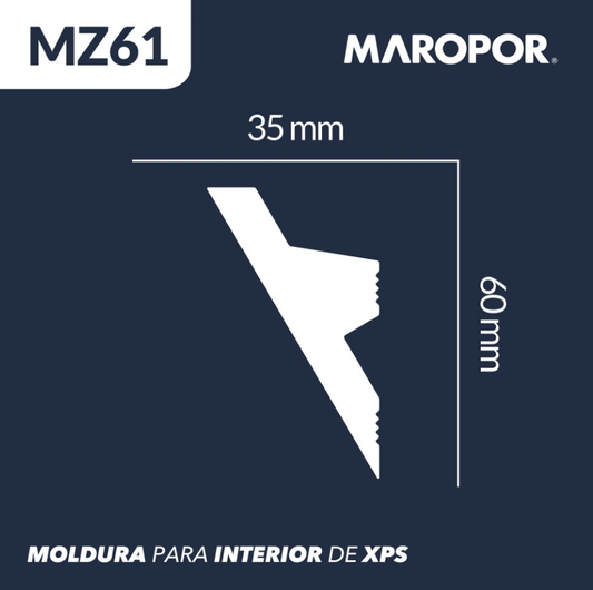 Cornisa Led Lisa MZ61 35X60mm x2mts