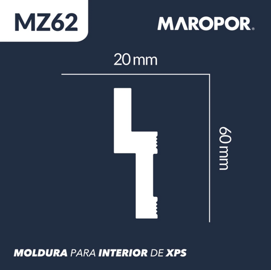 Cornisa Led lisa MZ62 20X60 X 2mts