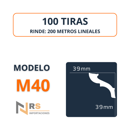 Caja M40 100 unidades 39mm X 39mm