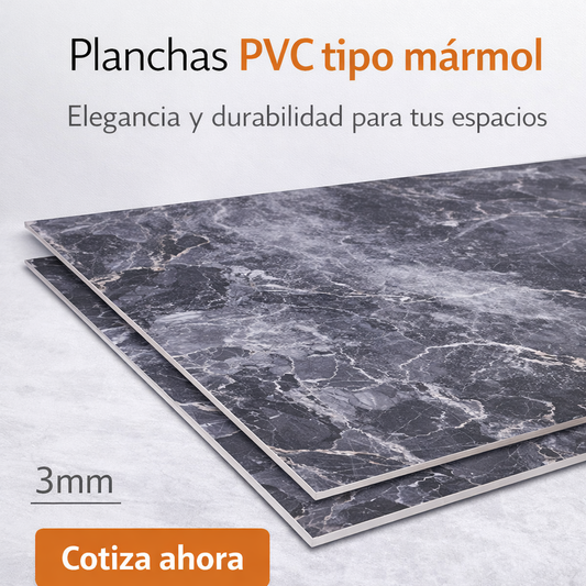 Planchas PVC tipo mármol Gris Sublime