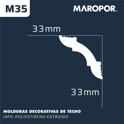 Cornisa MAROPOR M35 33X33mm
