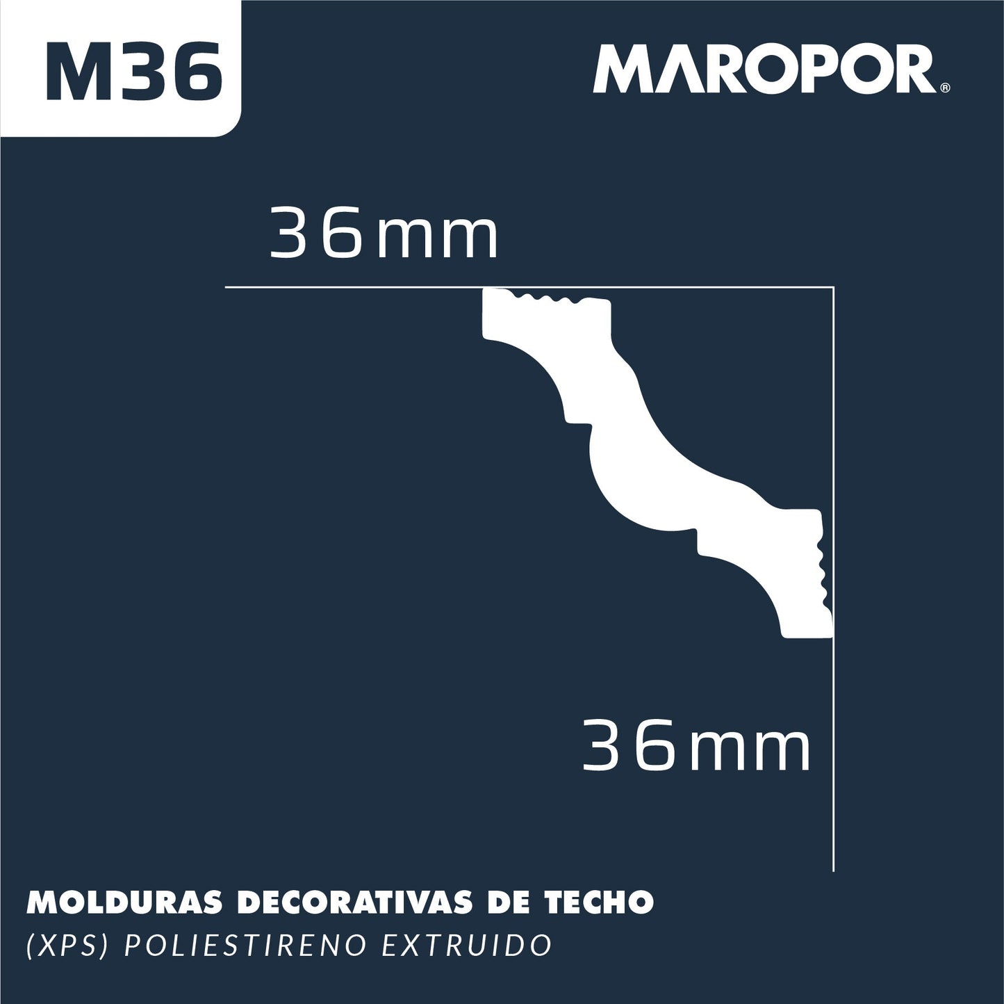 Cornisa M36 36X36mm