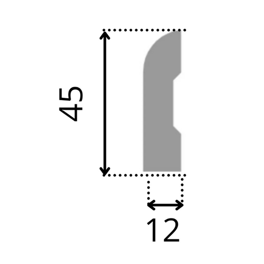 Guardapolvo Mdf Prepintado GP18 Rodón 12X45X2440mm