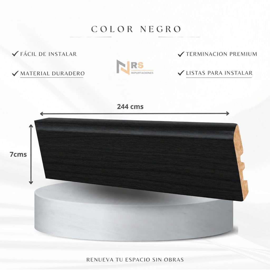 Guardapolvo MDF foliado en tono negro