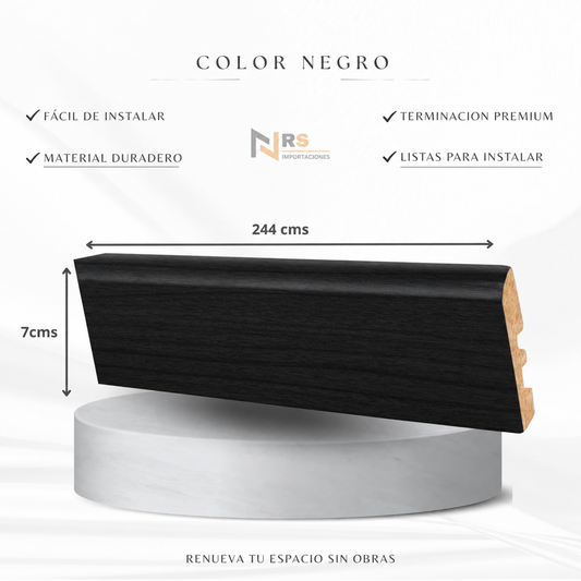 Guardapolvo MDF foliado en tono negro
