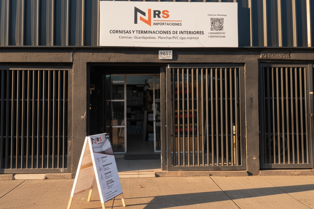 Local RS Importaciones con iluminación mejorada