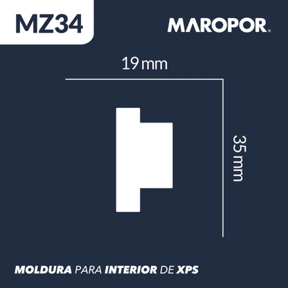 Cornisa LED lisa MZ34 19X35mm 2mts