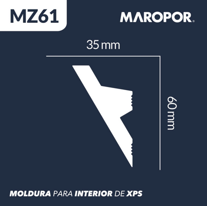 Cornisa Led Lisa MZ61 35X60mm x2mts