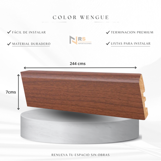 Guardapolvo Mdf Foliado GP22 Rodón color wengue 12X70X2440mm