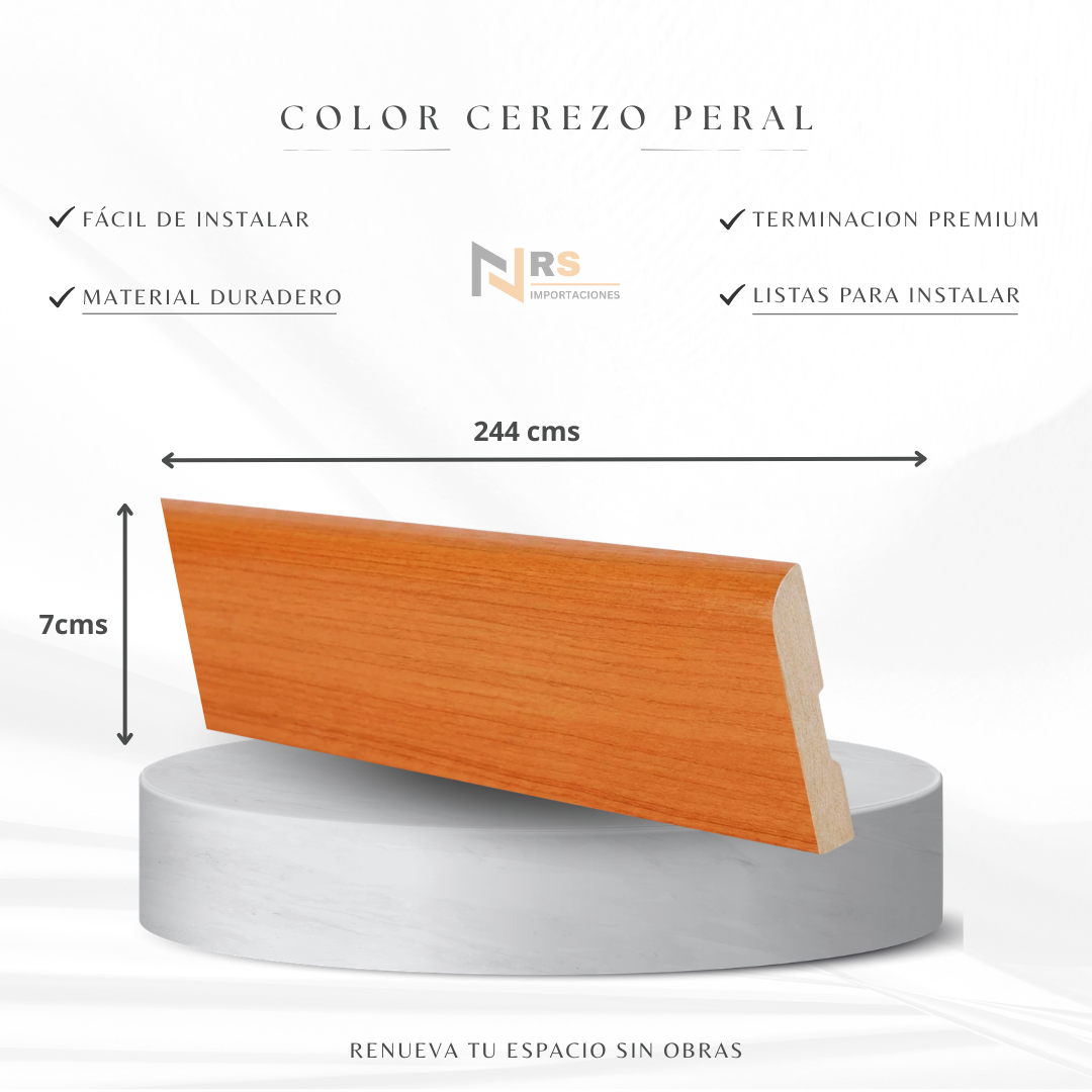 Guardapolvo Mdf Foliado GP22 Rodón color Cerezo Peral 12X70X2440mm
